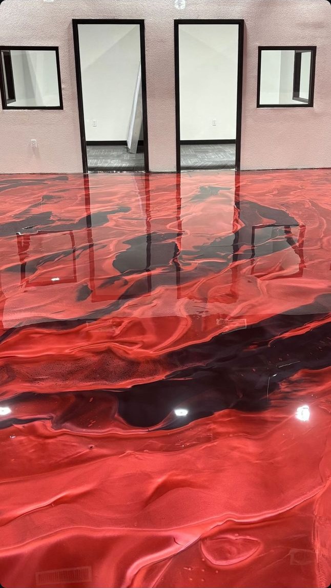 Red black metallic epoxy